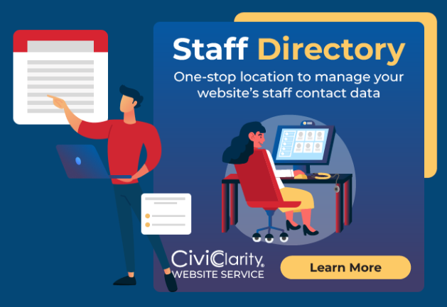 Illustration of staff managing online staff directory