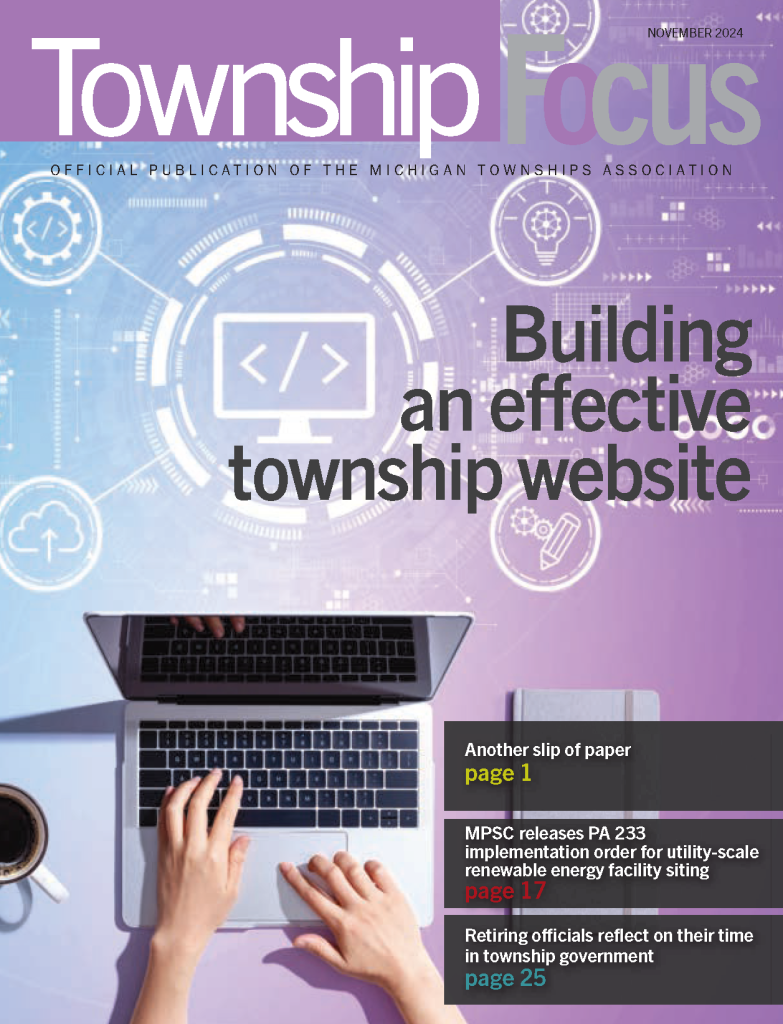 Magazine cover about building effective township websites