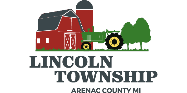 Logo of Lincoln Township, Arenac County MI, with farm