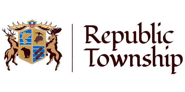 Republic Township logo with elk and shield